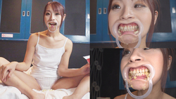 A certain popular model shows her face and shows you the inside of her embarrassing mouth! She shows you how to chew with her saliva dripping